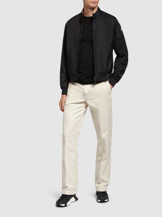 Moncler: Reppe nylon rainwear jacket - Black - men_1 | Luisa Via Roma