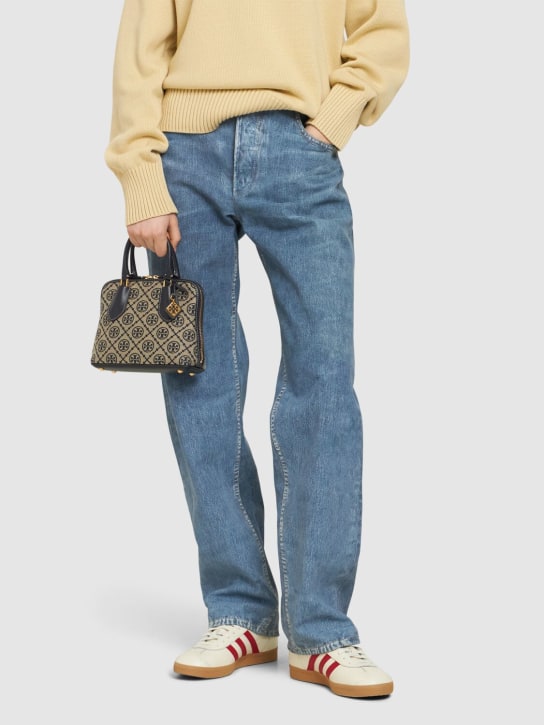 Tory Burch: Mini Handtasche mit T-Monogramm „Swing“ - Dunkelblau - women_1 | Luisa Via Roma