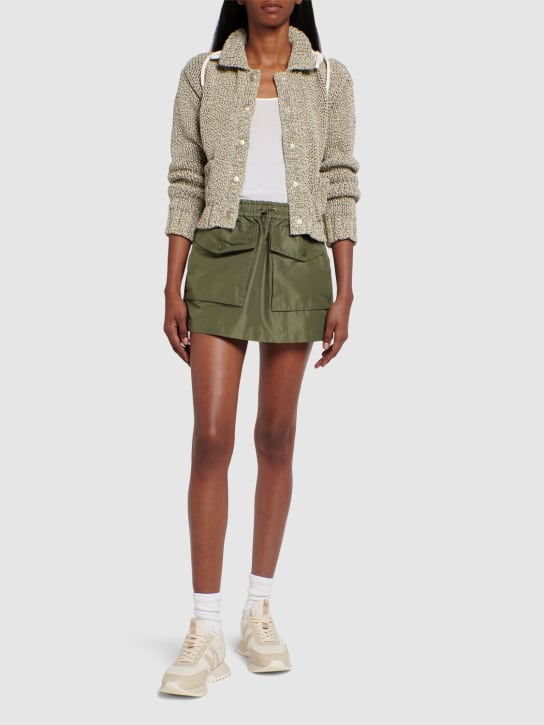 Moncler: Cotton blend hoodie - Yeşil - women_1 | Luisa Via Roma