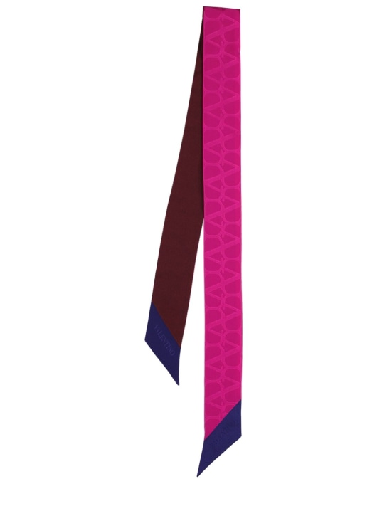 Valentino Garavani: Toile Iconographe silk bandeau scarf - Pink Pp/Rubin - women_0 | Luisa Via Roma