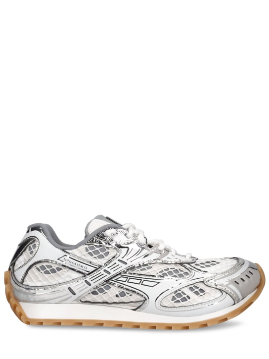 Bottega Veneta: 40mm hohe Sneakers "Orbit" - Silber/Weiß - men_0 | Luisa Via Roma