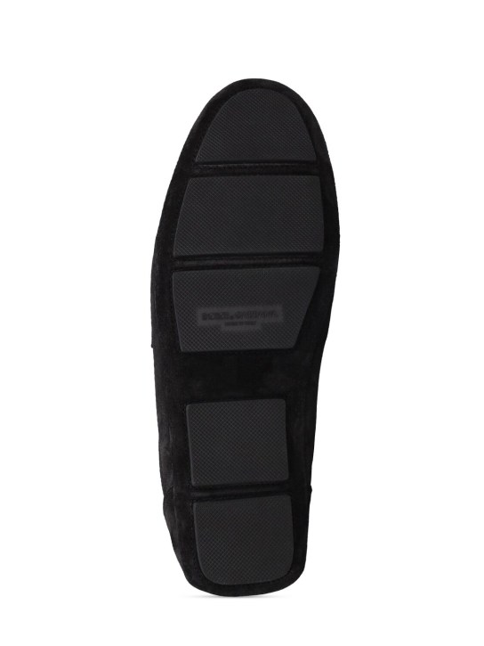 Dolce&Gabbana: DG Driver suede loafers - Black - men_4 | Luisa Via Roma
