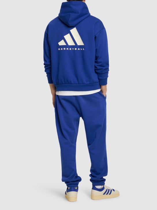 adidas Originals: One Fleece Basketball hoodie - Blue - men_1 | Luisa Via Roma