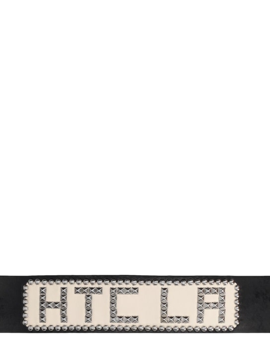 HTC Los Angeles: 4cm HTC L.A. studded leather belt - Black - men_3 | Luisa Via Roma