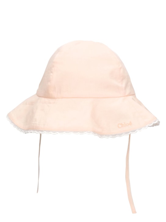 Chloé: Sombrero de sol de algodón - Rosa Claro - kids-girls_1 | Luisa Via Roma