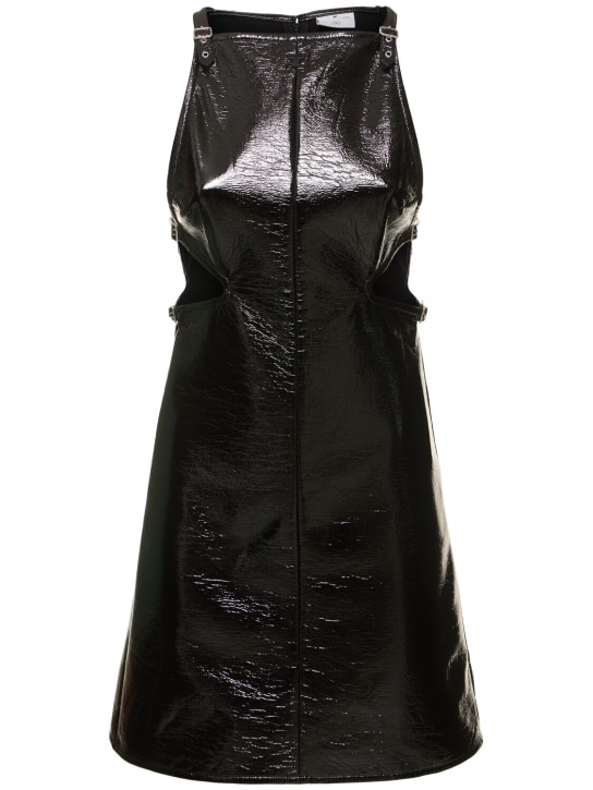 Courreges: Slash 버클 비닐 미니 드레스 - 블랙 - women_0 | Luisa Via Roma