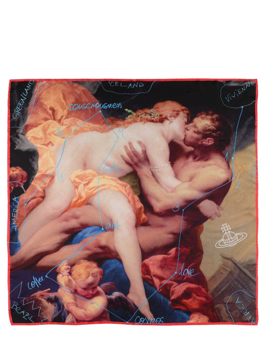 Vivienne Westwood: Foulard The Kiss in seta - Corallo - women_0 | Luisa Via Roma