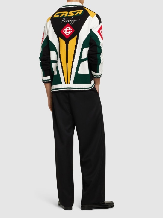 Casablanca: Veste zippée en maille de coton Casa Racing - Multicolore - men_1 | Luisa Via Roma