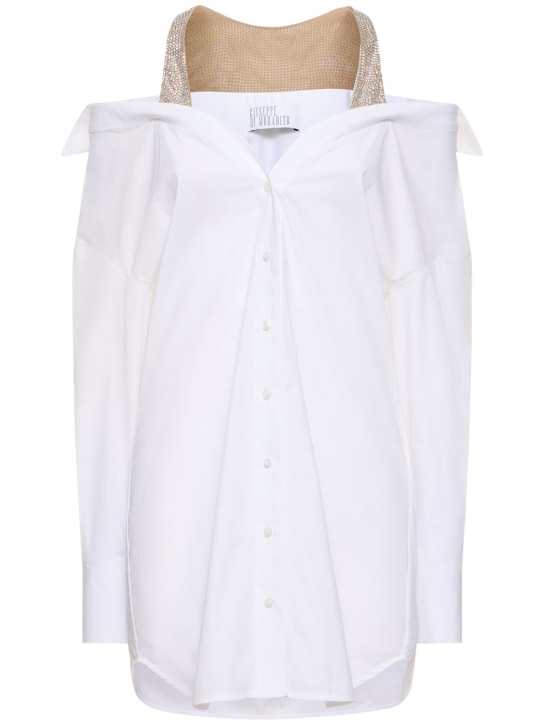 Giuseppe Di Morabito: Cotton poplin mini dress - White - women_0 | Luisa Via Roma