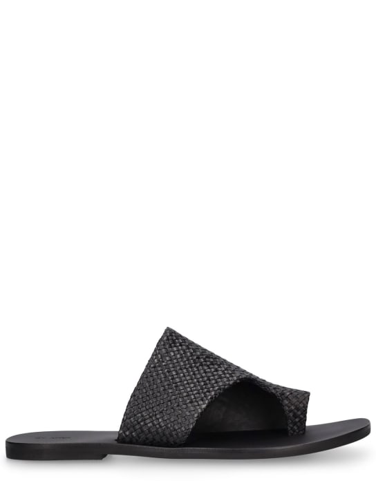 St. Agni: 25mm Woven Abstract leather sandals - Black - women_0 | Luisa Via Roma