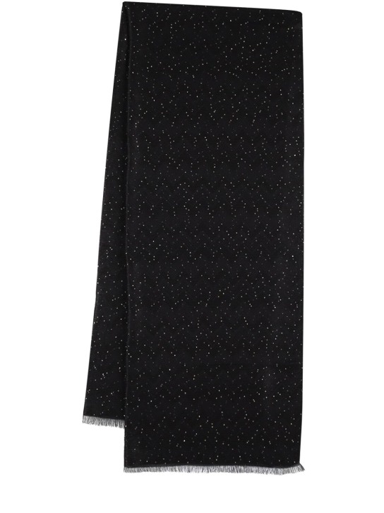 Missoni: 装饰粘胶纤维混纺围巾 - 黑色 - women_0 | Luisa Via Roma