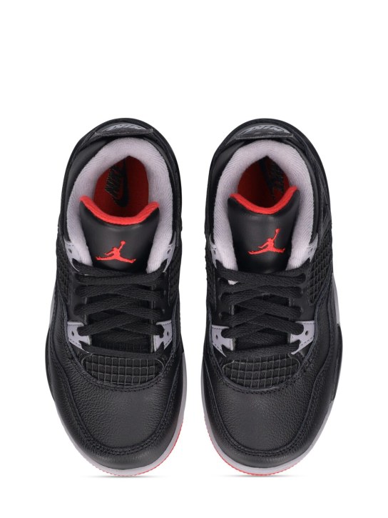 Nike: Sneakers "Air Jordan 4 Retro" - Black/Fire Red - kids-girls_1 | Luisa Via Roma