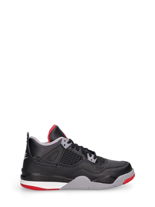 Nike: Sneakers "Air Jordan 4 Retro" - Black/Fire Red - kids-boys_0 | Luisa Via Roma