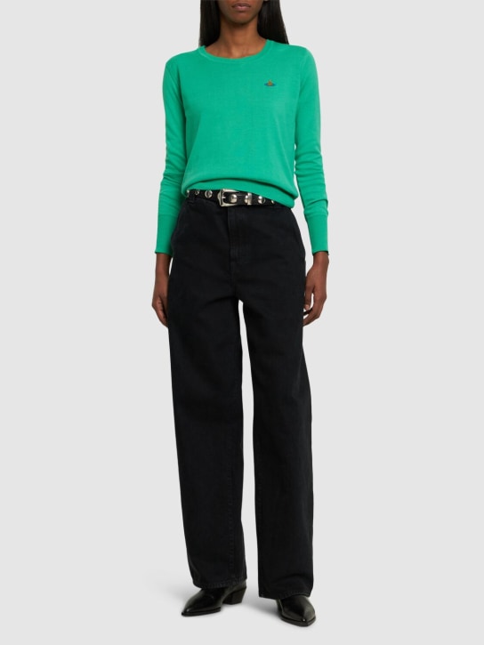 Vivienne Westwood: Bea cotton sweater - Green - women_1 | Luisa Via Roma