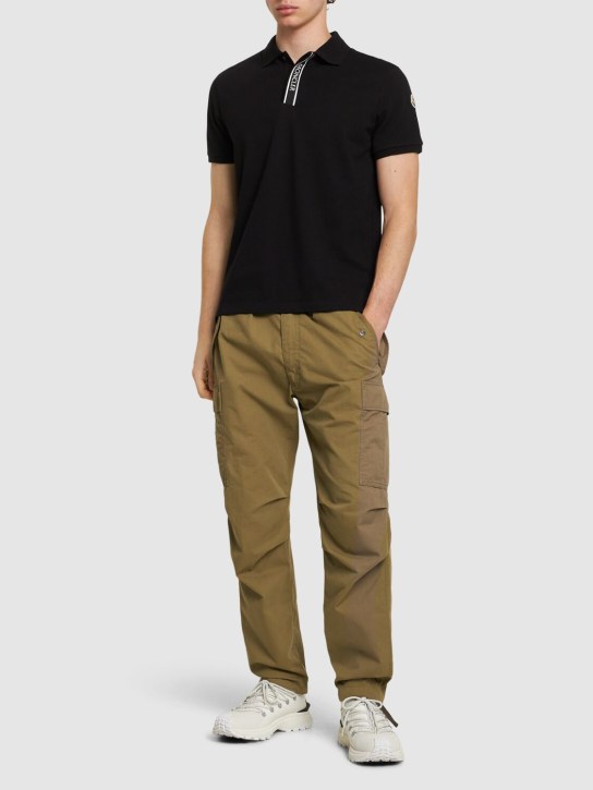 Moncler: Logo cotton polo shirt - men_1 | Luisa Via Roma