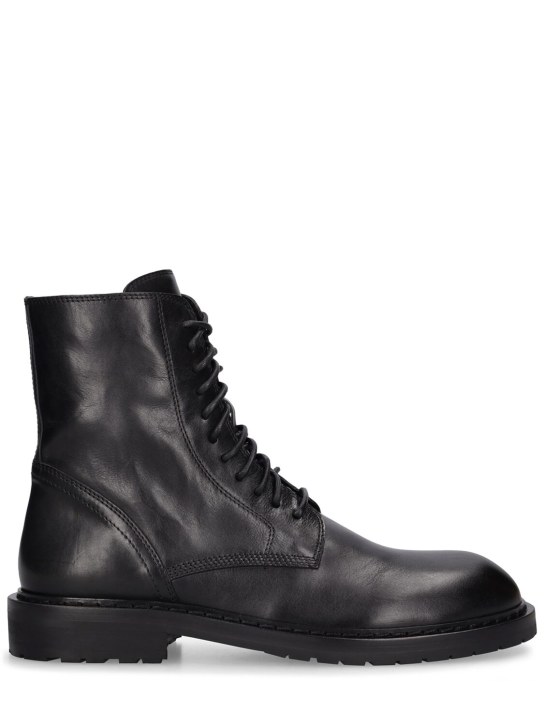 Ann Demeulemeester: Danny leather ankle boots - Siyah - men_0 | Luisa Via Roma