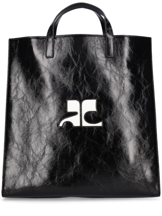 Courreges: Heritage naplack tote bag - Black - women_0 | Luisa Via Roma