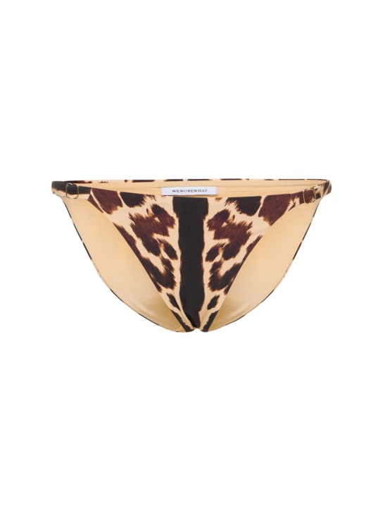 Weworewhat: Animal printed bikini bottoms - Beige/Multi - women_0 | Luisa Via Roma
