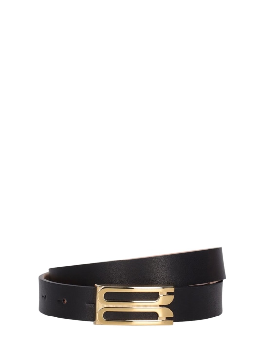 Victoria Beckham: Regular Frame leather belt - Black - women_0 | Luisa Via Roma
