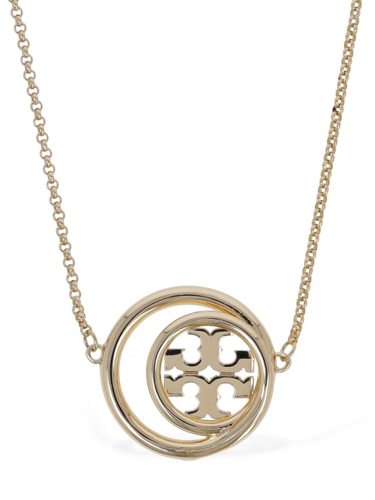 Tory Burch: Miller double ring collar necklace - Altın Rengi - women_0 | Luisa Via Roma