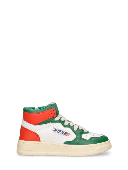 Autry: Medalist two-tone mid sneakers - Multicolor - kids-girls_0 | Luisa Via Roma