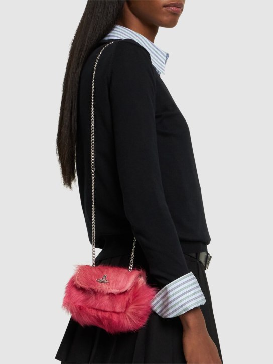 Vivienne Westwood: Petit sac porté épaule façon simili-cuir Derby - Rose - women_1 | Luisa Via Roma