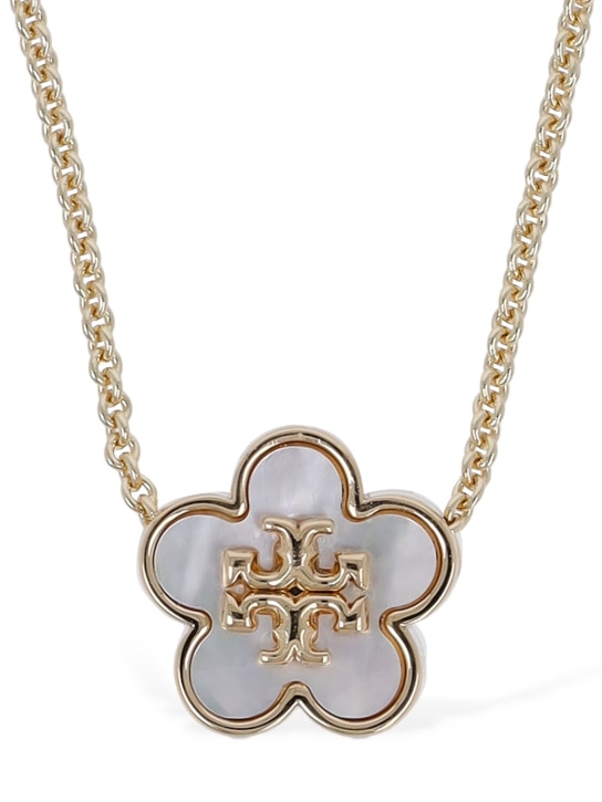 Tory Burch: Kira flower collar necklace - Gold/White - women_0 | Luisa Via Roma