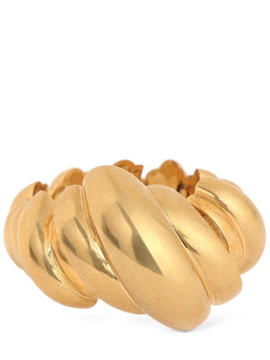 Saint Laurent: Tornado brass cuff bracelet - Gold - women_0 | Luisa Via Roma