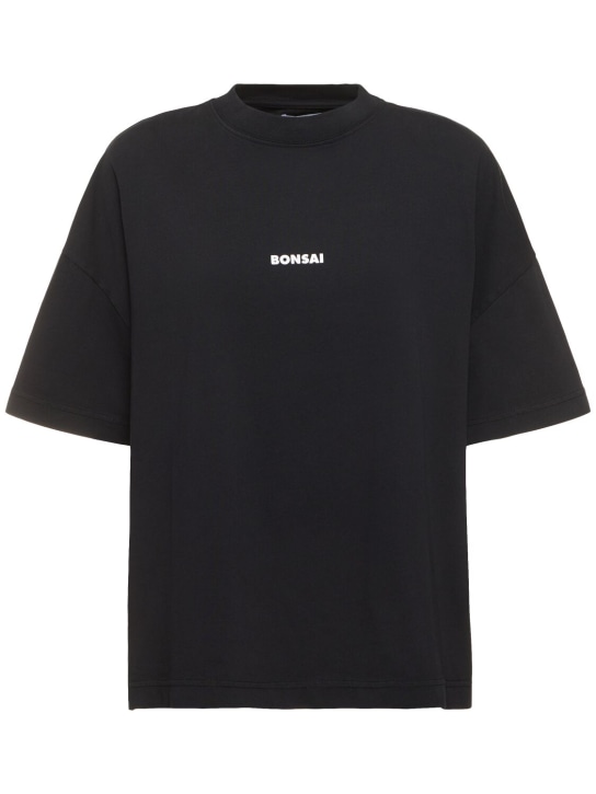 Bonsai: T-shirt oversize en coton imprimé logo - Noir/Blanc - women_0 | Luisa Via Roma