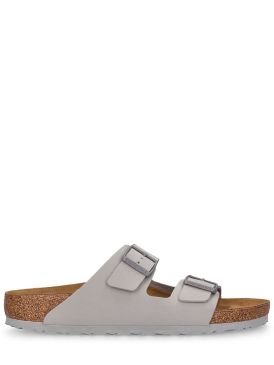 BIRKENSTOCK: Arizona faux leather sandals - Grey - men_0 | Luisa Via Roma