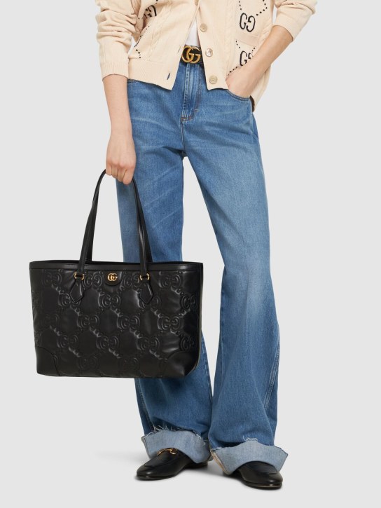 Gucci: Ophidia GG matelassé leather tote bag - Black - women_1 | Luisa Via Roma