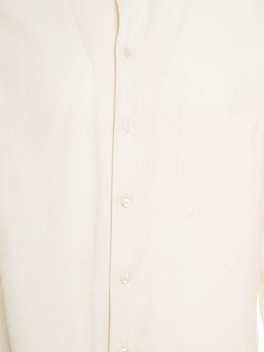 Loro Piana: Camisa de seda - Blanco/Beige - men_1 | Luisa Via Roma