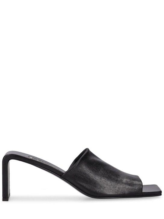 Jil Sander: Sandalias mules de piel 65mm - Negro - women_0 | Luisa Via Roma