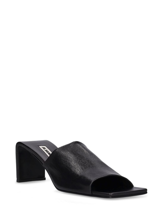 Jil Sander: Mules sandales en cuir 65 mm - Noir - women_1 | Luisa Via Roma