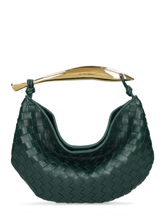 Bottega Veneta: Small Sardine leather top handle bag - Emerald - women_0 | Luisa Via Roma