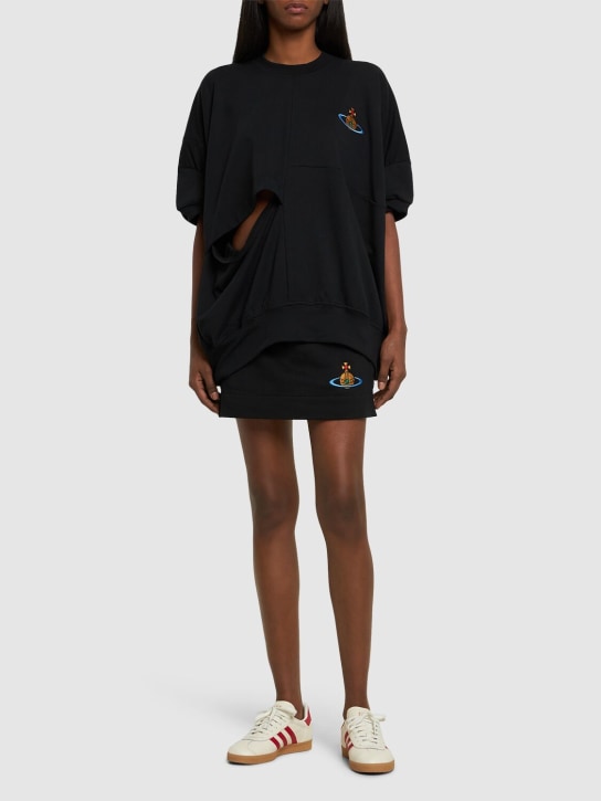 Vivienne Westwood: Camiseta de algodón jersey - Negro - women_1 | Luisa Via Roma
