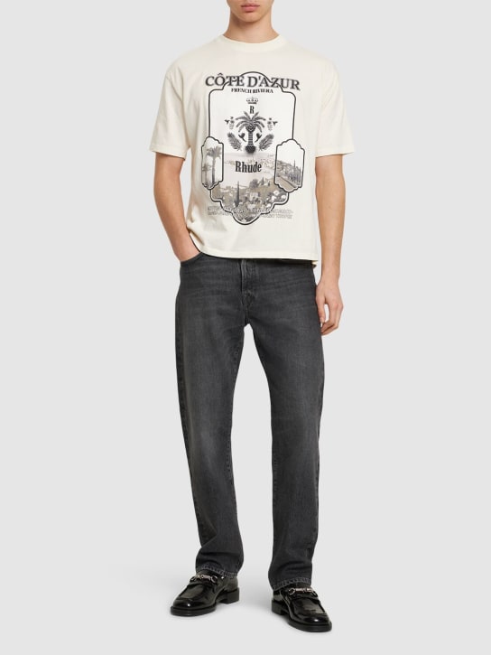 RHUDE: T-Shirt „Azur Mirror“ - Vintage White - men_1 | Luisa Via Roma