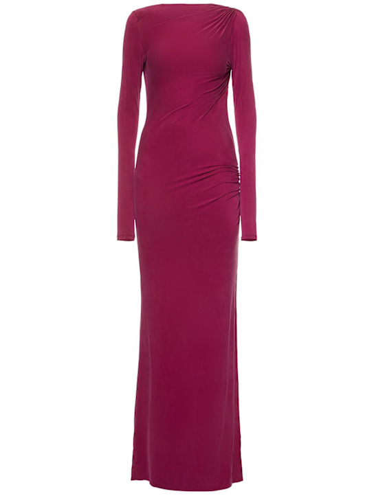 The Andamane: Sophie open back jersey long dress - Purple - women_0 | Luisa Via Roma