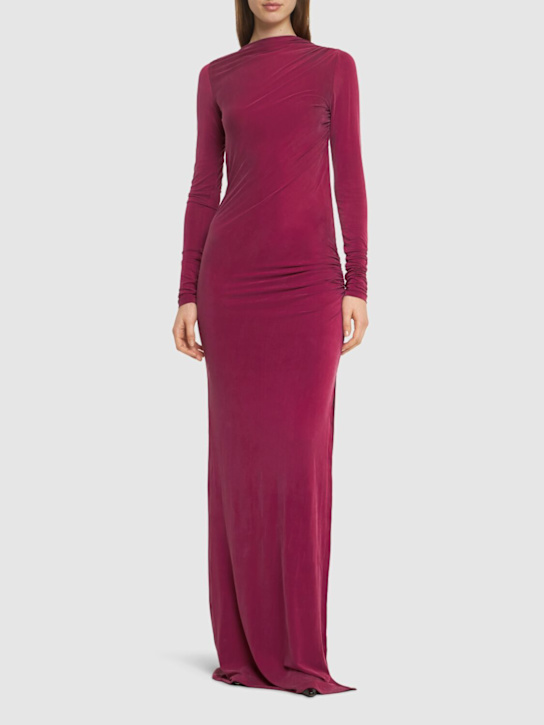 The Andamane: Sophie open back jersey long dress - Purple - women_1 | Luisa Via Roma