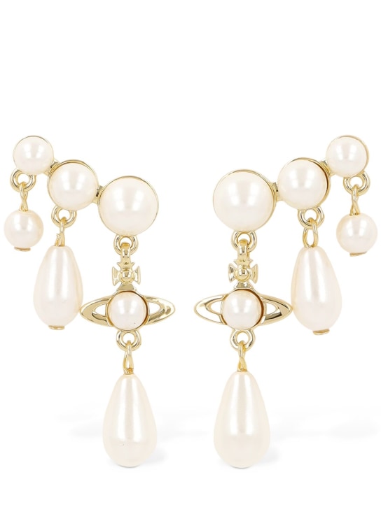 Vivienne Westwood: Marybeth pendant earrings - White/Gold - women_0 | Luisa Via Roma