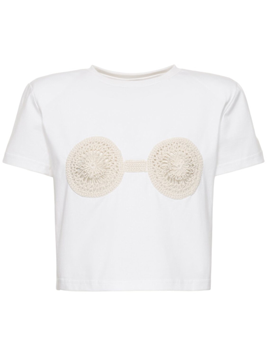Magda Butrym: Embellished jersey t-shirt - women_0 | Luisa Via Roma