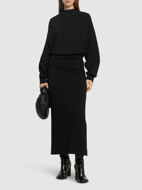 The Andamane: Sylvia compact jersey midi dress - Black - women_1 | Luisa Via Roma