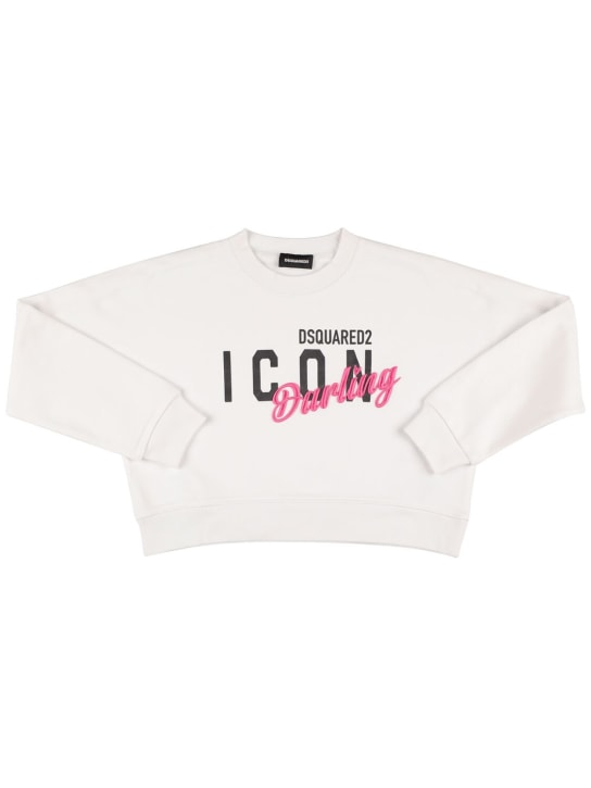 Dsquared2: Sweatshirt aus Baumwolle mit Logo - Weiß - kids-girls_0 | Luisa Via Roma