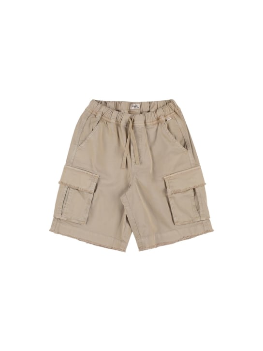Il Gufo: Cotton gabardine cargo shorts - Bej - kids-boys_0 | Luisa Via Roma