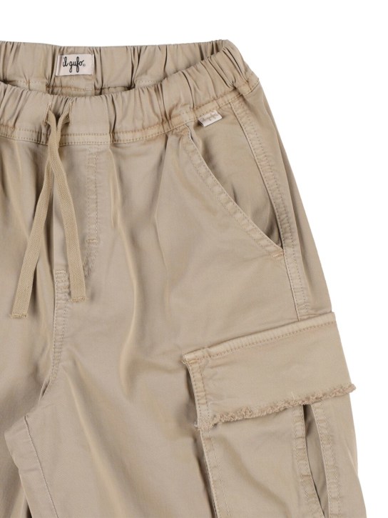 Il Gufo: Shorts cargo de gabardina de algodón - Beige - kids-boys_1 | Luisa Via Roma
