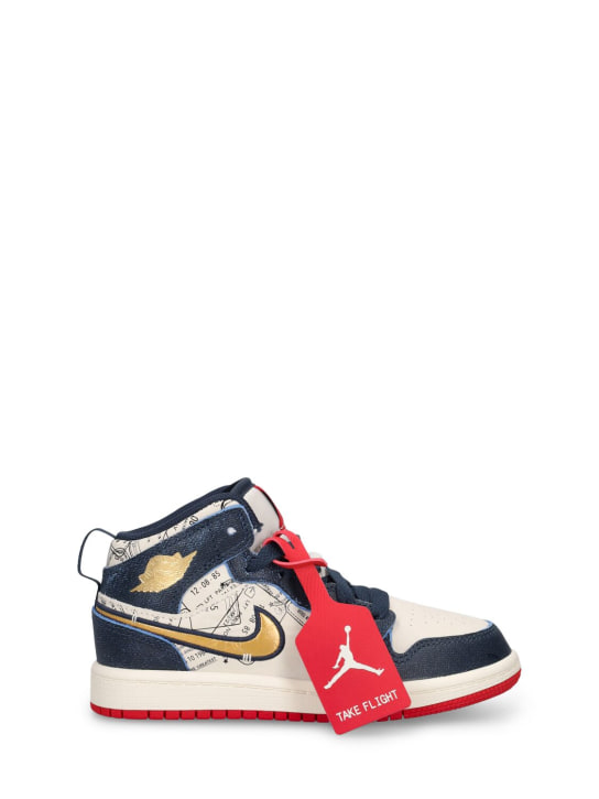 Nike: Sneakers Air Jordan 1 Mid SE - Armory Navy/Gol - kids-boys_0 | Luisa Via Roma