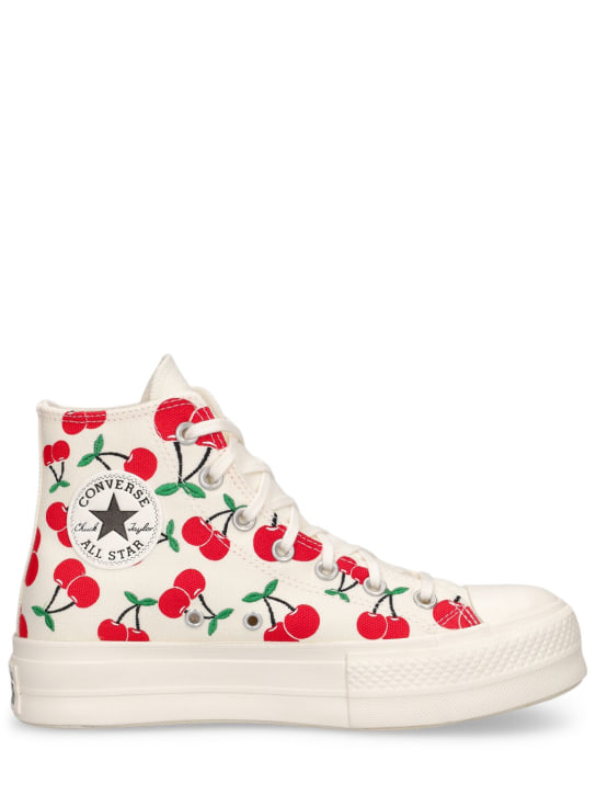 Converse: Sneakers "Chuck Taylor All Star Lift" - Egret/Red - women_0 | Luisa Via Roma
