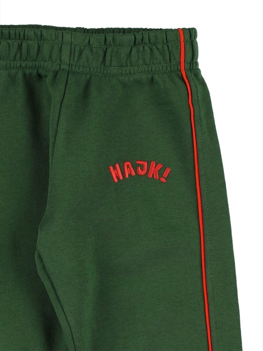 Mini Rodini: Pantalones de felpa de algodón - Verde - kids-boys_1 | Luisa Via Roma
