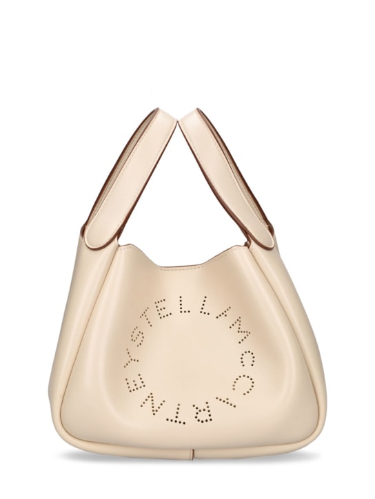 Stella McCartney: Logo faux leather crossbody bag - Pure White - women_0 | Luisa Via Roma