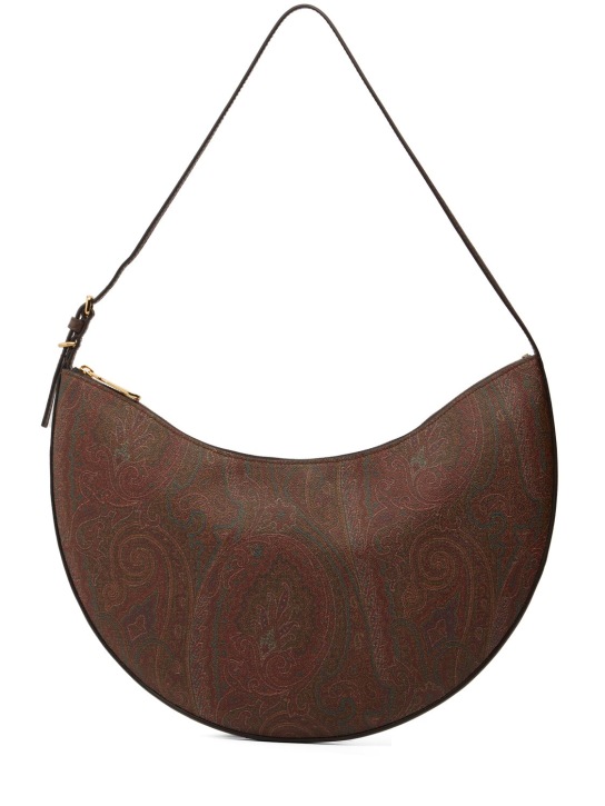 Etro: Large Essential Hobo shoulder bag - Brown - women_0 | Luisa Via Roma